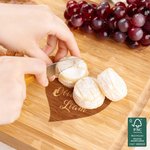 Personalized Engraved Heart 2 Names Charcuterie Cutting Board with Juice Groove Housewarming Wedding Gift for Family Couple