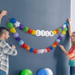 Henkilökohtainen Monivärinen Star Heart Ocean Ball Giant Friendship Rannekoru Banner nimi Home Wall Decor DIY tarvikkeet Syntymäpäivä Party lahja ystä