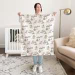 Personalized Cartoon Dragon Castle Receiving Blanket Swaddle Hat Headband Set with Name Coming Home Outfit Baby Shower Gift for Newborns