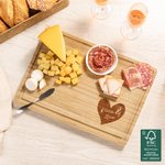 Personalized Engraved Heart 2 Names Charcuterie Cutting Board with Juice Groove Housewarming Wedding Gift for Family Couple