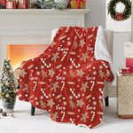Personalizzato Gingerbread Cookie Candy Cane Coperta morbida con nome Home Decor Regalo di Natale per bambino Famiglia Amico