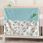 Coperta di sicurezza personalizzata per bambini con sfondo a puntini e ricamo nome Baby Shower Birthday Gift per bambini e bambine