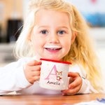 Personalized Cartoon Cute Forest Animal Themed 350ml Enamel Mug with Name Birthday Gift for Boys Girls