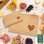 Personalized Engraved Heart 2 Names Charcuterie Cutting Board with Juice Groove Housewarming Wedding Gift for Family Couple