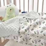 Coperta di sicurezza personalizzata per bambini con sfondo a puntini e ricamo nome Baby Shower Birthday Gift per bambini e bambine