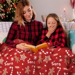 Personalizzato Gingerbread Cookie Candy Cane Coperta morbida con nome Home Decor Regalo di Natale per bambino Famiglia Amico