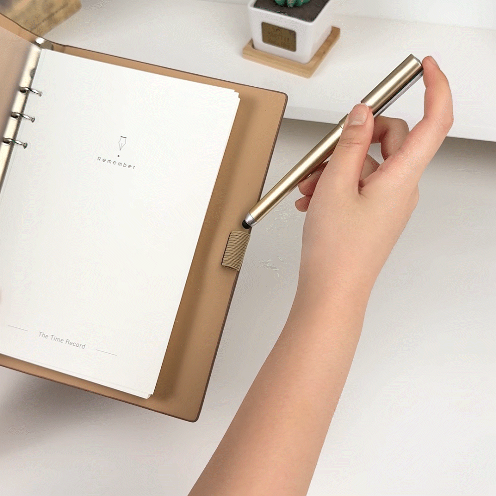 Personalisiertes PU-Leder Monogramm-Gravur Notizbuch und Stift Set Nachfüllbares Binder Ringbuch 160 Seiten Geburtstag Geschenk für Familie Freunde