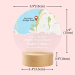 Personalised Where It All Began Map LED Night Light with Wood Base Names Address and Date Anniversary Valentine's Day Gift for Couple