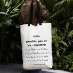Sac de Grande Capacité Personnalisé avec Nom et Texte Sac à Épaule en Toile Réutilisable Cadeau Anniversaire Voyage Courses pour Femme