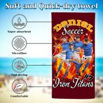 Personalisierte schnell saugfähige weiche 1-5 Foto brillant Blitz Name Strandtuch Sommer Accessoire Geburtstag Geschenk für Sportliebhaber