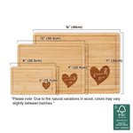 Personalized Engraved Heart 2 Names Charcuterie Cutting Board with Juice Groove Housewarming Wedding Gift for Family Couple