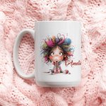 Personlig Söt, Finurlig, Quirky Girl 11/15oz Keramisk Mugg med Namn Födelsedag Julklapp för Flickor Kvinnor