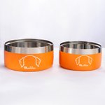 Personalized Dog Ear Design Food-grade Stainless Steel Food Water Bowl with Name Birthday Pet Feeding Supplies Gift for Pet Lovers