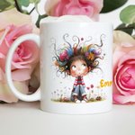 Personlig Söt, Finurlig, Quirky Girl 11/15oz Keramisk Mugg med Namn Födelsedag Julklapp för Flickor Kvinnor