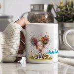 Personlig Söt, Finurlig, Quirky Girl 11/15oz Keramisk Mugg med Namn Födelsedag Julklapp för Flickor Kvinnor