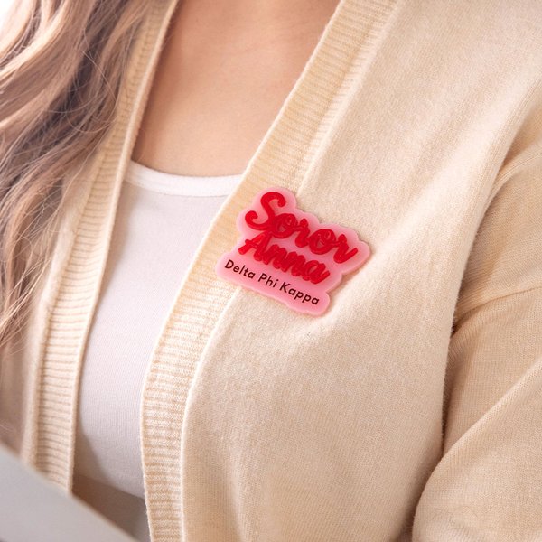 Personalized 3D Sorority Multicolor Name Magnetic Badge Tag for Chapter Meeting Conference Birthday Sisterhood Pride Gift for Sister Friend