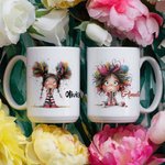 Personlig Söt, Finurlig, Quirky Girl 11/15oz Keramisk Mugg med Namn Födelsedag Julklapp för Flickor Kvinnor