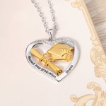Collar personalizado en forma de corazón con circonitas y texto grabado Regalo de Graduación para Graduadas Mujeres