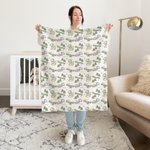 Personalised Cute Cartoon Dragon Forest Receiving Blanket Swaddle Hat Headband Set with Name Coming Home Outfit Baby Shower Gift for Newborns