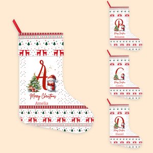 Henkilökohtainen Söpö Holly Hat Snowman Merry Christmas Sukka Initial ja nimi Holiday Tree Takka Decor Family Party lahja lapsille