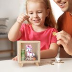 Personalized Rainbow Floral Fantasy Unicorn Wooden Money Box Piggy Bank with Name Nursery Decor Birthday Baby Shower Gift for Girls