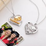 Collar personalizado en forma de corazón con circonitas y texto grabado Regalo de Graduación para Graduadas Mujeres