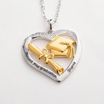 Collar personalizado en forma de corazón con circonitas y texto grabado Regalo de Graduación para Graduadas Mujeres