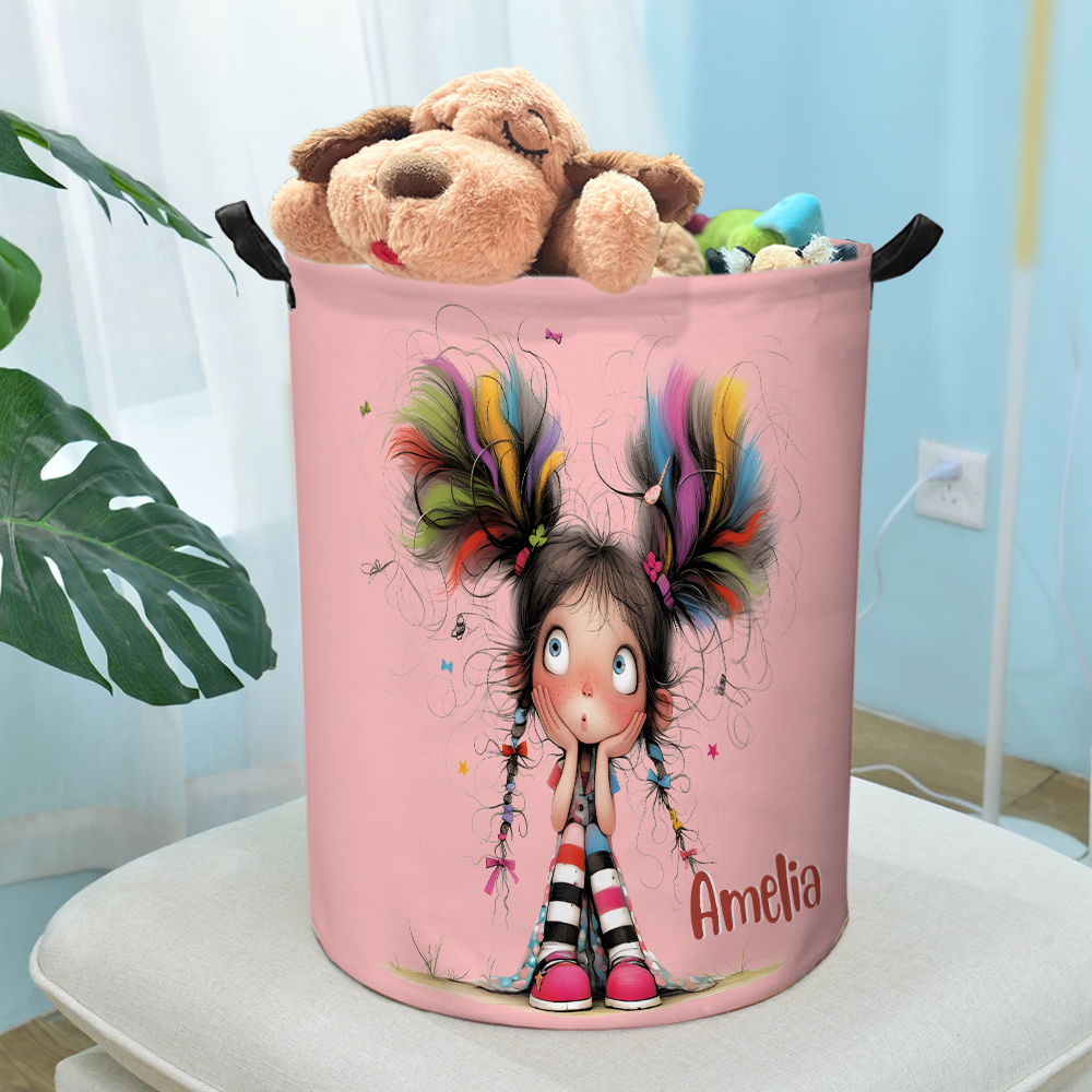 Panier à linge étanche personnalisé avec nom pour fille Cadeau d'anniversaire pour fille femme