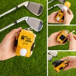 Gepersonaliseerde Golfer Silhouette Golfbal & Tee Houder Leren Etui met Naam Riemclip Draagbaar Sport Accessoire Cadeau voor Golfspelers