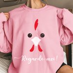 Sweatshirt Familial Personnalisé avec Texte à Design de Visage et Queue d'Animal Vêtement Multicolore pour Adulte Enfant Cadeau Noël Vacances