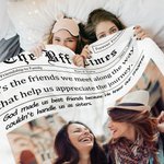 Gepersonaliseerde Vriendschap Voor Altijd 1-4 Foto's Collage Zachte Deken met Naam en Jaar Huisdecor Verjaardag Beste Vriend Cadeau voor Bestie Zus