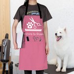 Personalized Hairdressing Paw Print Dog Cat Grooming Salon Waterproof Apron with Pockets and Adjustable Strap Birthday Gift for Pet Owners Groomers