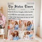 Gepersonaliseerde Vriendschap Voor Altijd 1-4 Foto's Collage Zachte Deken met Naam en Jaar Huisdecor Verjaardag Beste Vriend Cadeau voor Bestie Zus