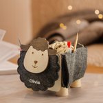 Personalisierte Schaf Form Näh- und Häkel-Aufbewahrungsbox mit Namen Geburtstag Weihnachten Geschenk für Schneider Bastler Handwerksliebhaber