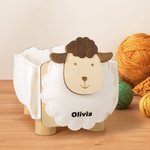 Personalisierte Schaf Form Näh- und Häkel-Aufbewahrungsbox mit Namen Geburtstag Weihnachten Geschenk für Schneider Bastler Handwerksliebhaber