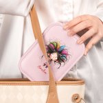 Personalised Quirky Girl Leather Jewellery Box with Name and Changing Colour LED Makeup Mirror Birthday Gift for Family Friends