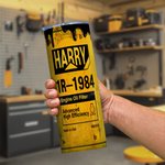 Personalized Engine Oil Filter 20oz Name Tumbler with Straw and Brush Father's Day Birthday Gift for Men Cars Lover