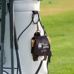 Gepersonaliseerde Golfer Silhouette Golfbal & Tee Houder Leren Etui met Naam Riemclip Draagbaar Sport Accessoire Cadeau voor Golfspelers