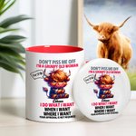 Personalisierte Don't Piss Me Off Kaffee Cartoon Tier 11oz Becher mit Namen Geburtstag Geschenk für Frauen
