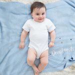 Manta de Punto Personalizada de Lunares con Bordado de Nombre Regalo de Bautizo para Recién Nacido