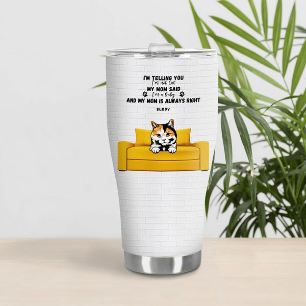Gepersonaliseerde We're Telling You We're Not Pets 30oz Geïsoleerde Gebogen Tumbler met 1-6 Katten Honden Verjaardagscadeau voor huisdiereigenaar