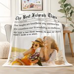 Gepersonaliseerde Vriendschap Voor Altijd 1-4 Foto's Collage Zachte Deken met Naam en Jaar Huisdecor Verjaardag Beste Vriend Cadeau voor Bestie Zus