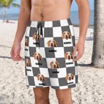 Henkilökohtainen Koira Kissa Kasvot Valokuva Nimi Nopea kuivaus Uimahousut Rantahousut Rantahousut Mesh Vuori Bachelor Party Loma Lahja Naisille Miehe