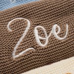 Manta de Punto Personalizada de Lunares con Bordado de Nombre Regalo de Bautizo para Recién Nacido