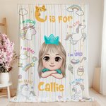 Personalized Fantasy Unicorn Train Cartoon Kids Soft Throw Blanket with Initial and Name Home Decor Birthday Gift for Boys Girls