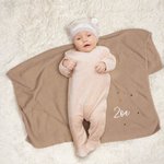 Manta de Punto Personalizada de Lunares con Bordado de Nombre Regalo de Bautizo para Recién Nacido