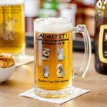 Personalisierte Life Would Be Boring Without Me 16.6oz Bierglas mit 1-4 Hund Katze Fotos Name und Text Geburtstag Jahrestag Geschenk für Tierliebhaber