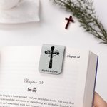Henkilökohtainen Cross Syntymä Kukat Magneettinen nahkainen kirjanmerkki Clip nimi Kaste Syntymäpäivä Lahja Bookworms Christian Raamattu Reader