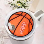 Personlig basketboll fotboll baseboll volleyboll tumbler namnplatta lock topplock tillbehör för Stanley Tumbler födelsedagspresent för sportälskare