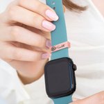 Personalised Engraved Birth Flower Watch Band Charm with Name Accessories for Apple Watch Birthday Anniversary Gift for Women